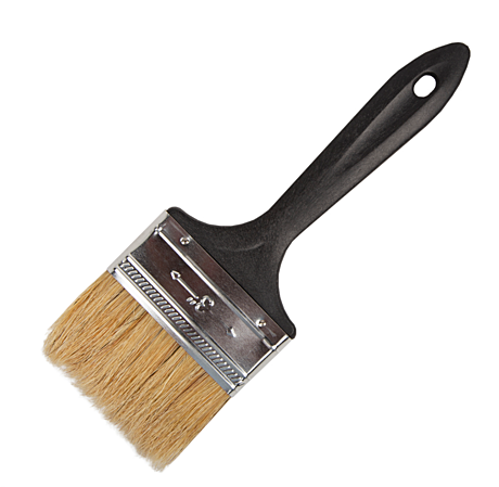 Кисть плоская Krafor №3, натуральная щетина, пластиковая ручка, 75 мм