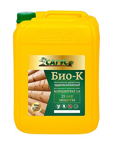 Антисептик древесины САГУС Био-К 10 кг. ( концентрат, 1:9 )